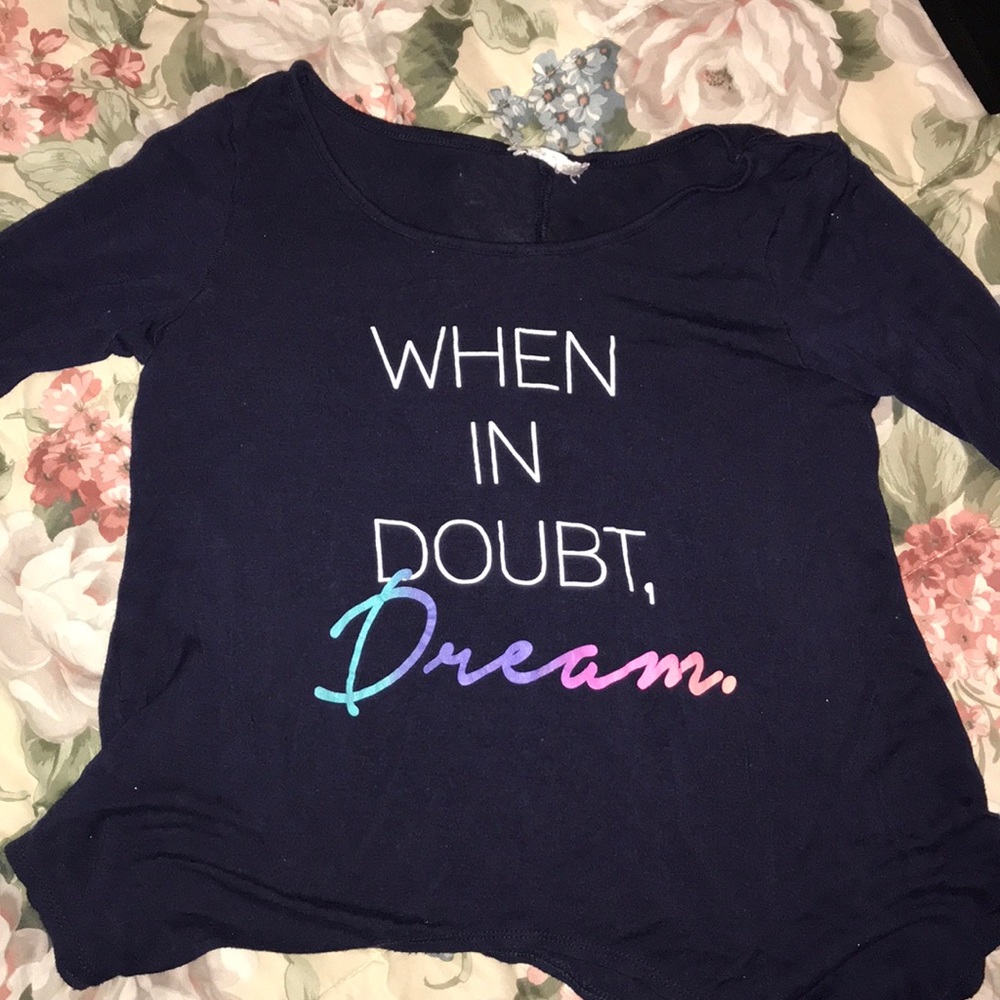 When in doubt dream navy blue long sleeve top